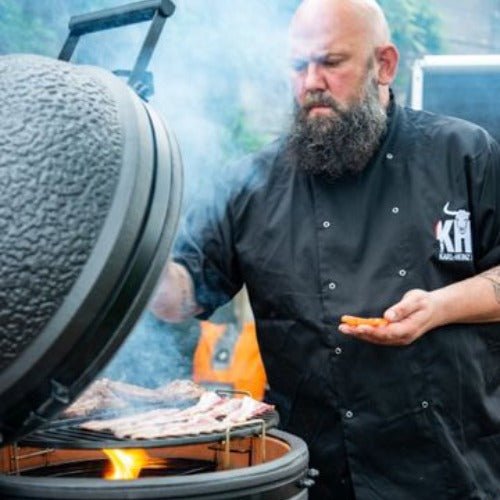 IQ GRILLS® — μεγάλο 22 ίντσες - ψησταριά Kamado με πλήρη αξεσουάρ — μαύρο άνθρακα