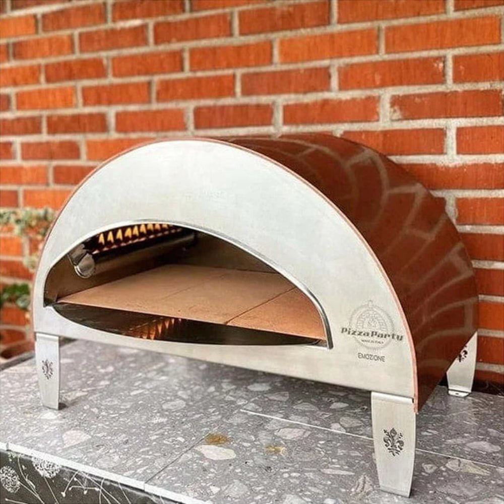 Pizza Party® Emozione φούρνος πίτσας υγραερίου για 2 πίτσες — πυρίμαχη πέτρα