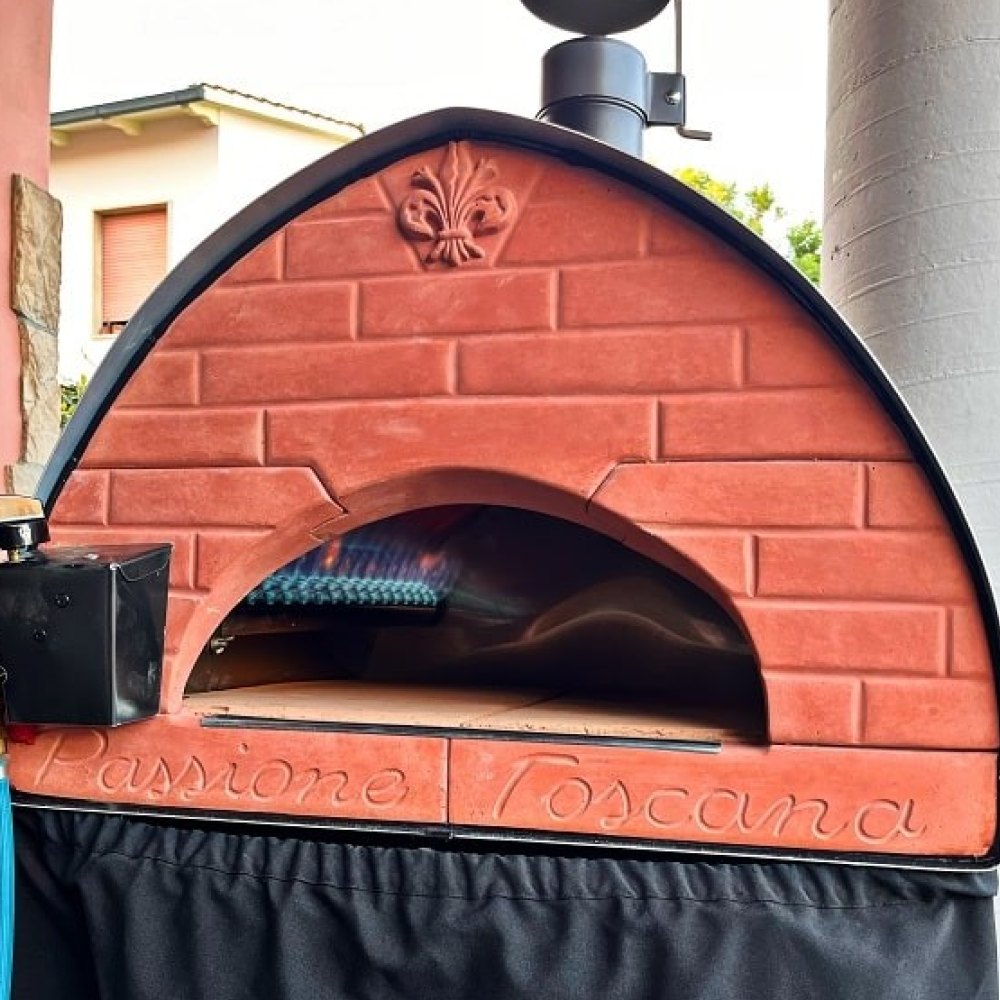 Pizza Party® Bollore φούρνος πίτσας ξύλου και υγραερίου για 2 πίτσες — πέτρα Saputo Biscotto